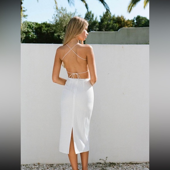 NWT Brylie Midi Dress White - Picture 3 of 7